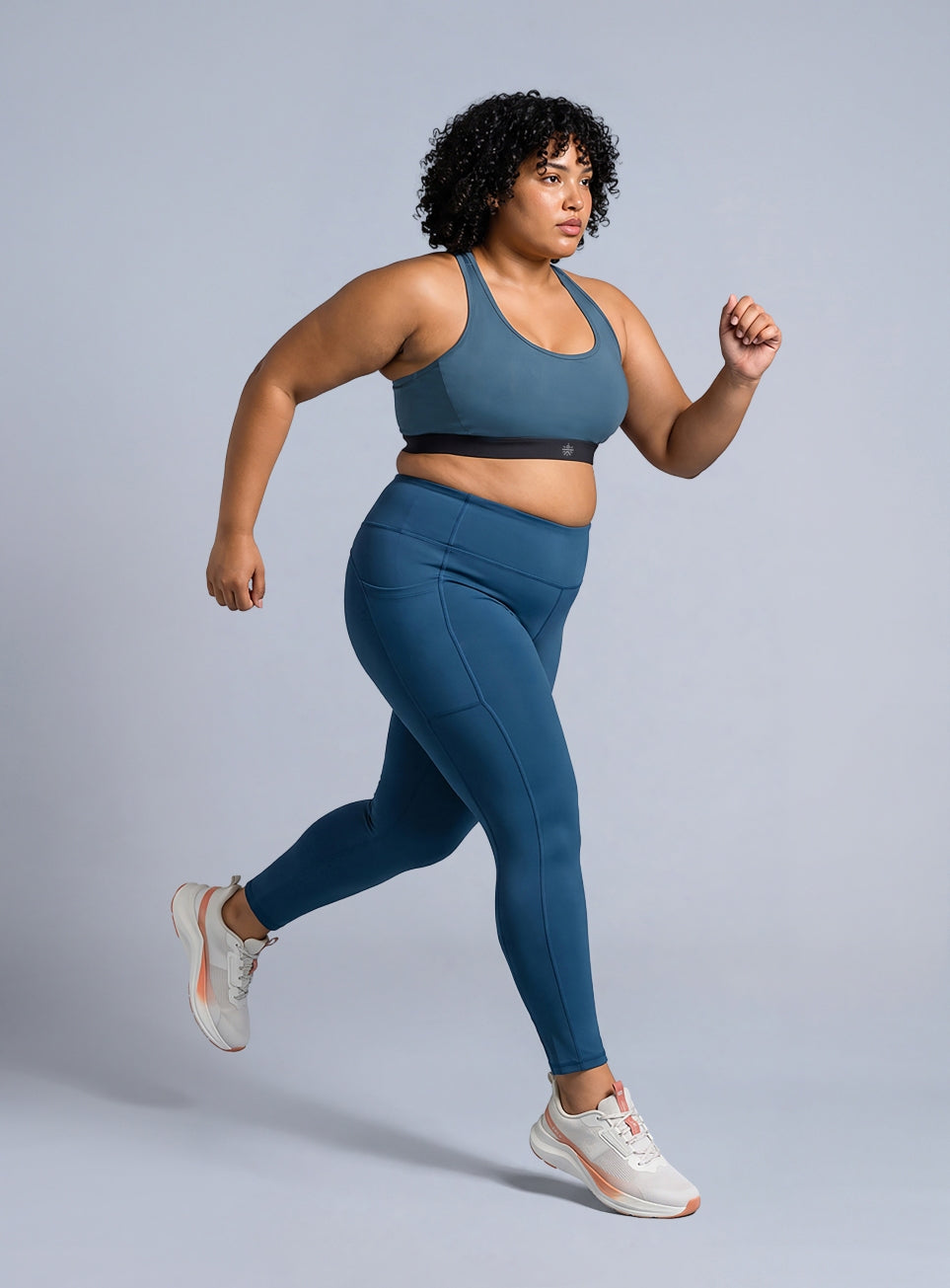 Women's Teal Run Forward High Support Plus Size Bra