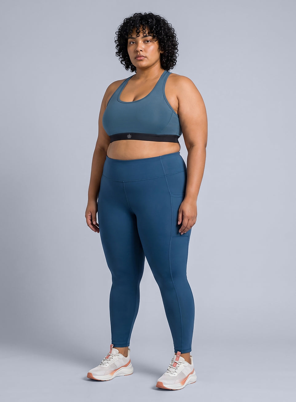 Women's Teal Run Forward High Support Plus Size Bra