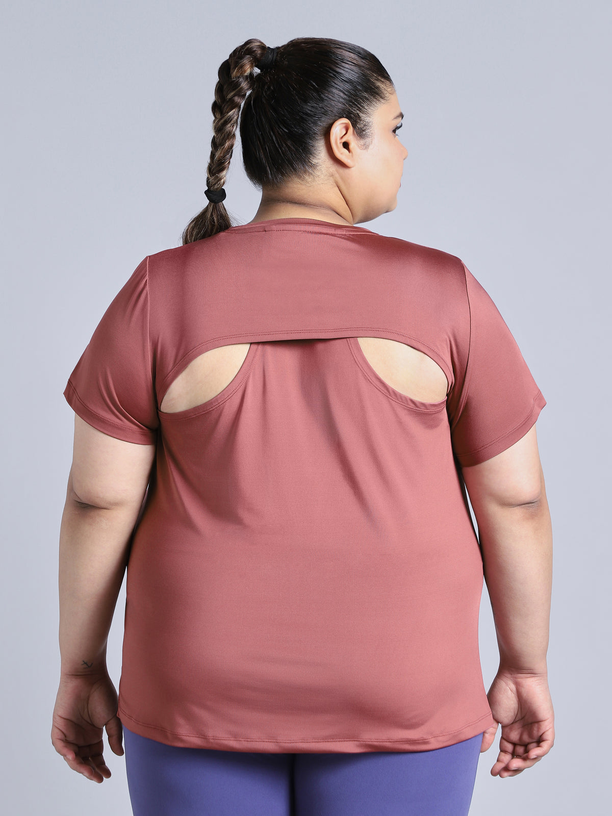 Women's Pink Plus Size Back Vent Training Tee