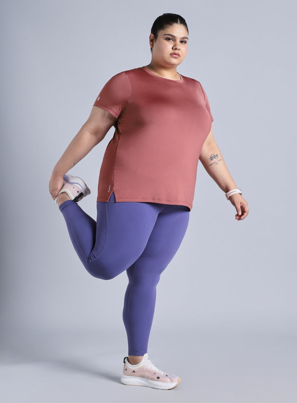 Women's Pink Plus Size Back Vent Training Tee