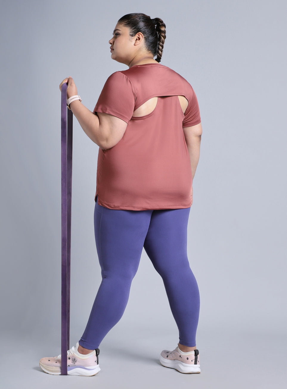 Women's Pink Plus Size Back Vent Training Tee
