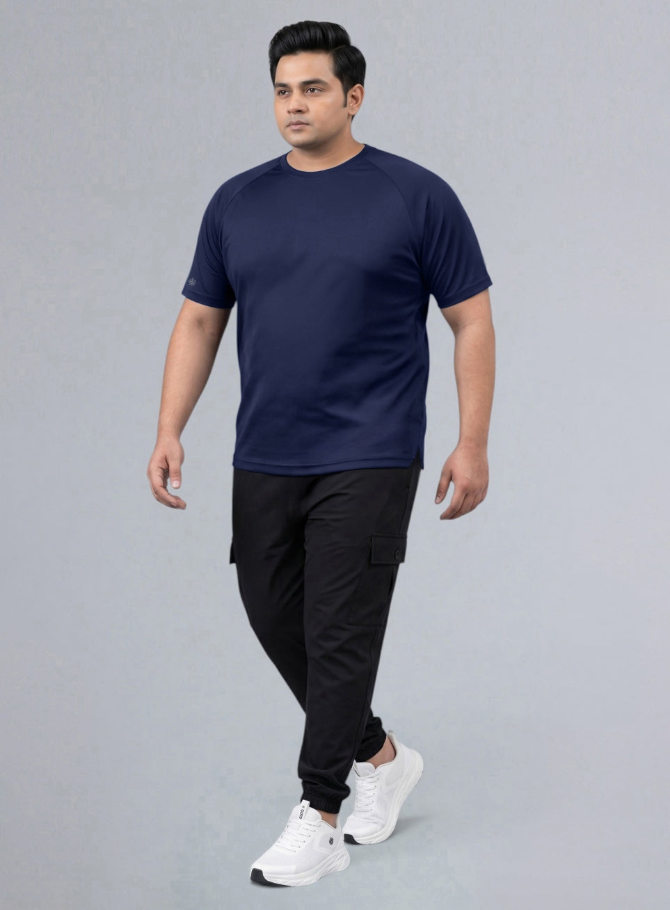 Men's Navy Ultimate Running Plus Size Regular Fit T-shirt