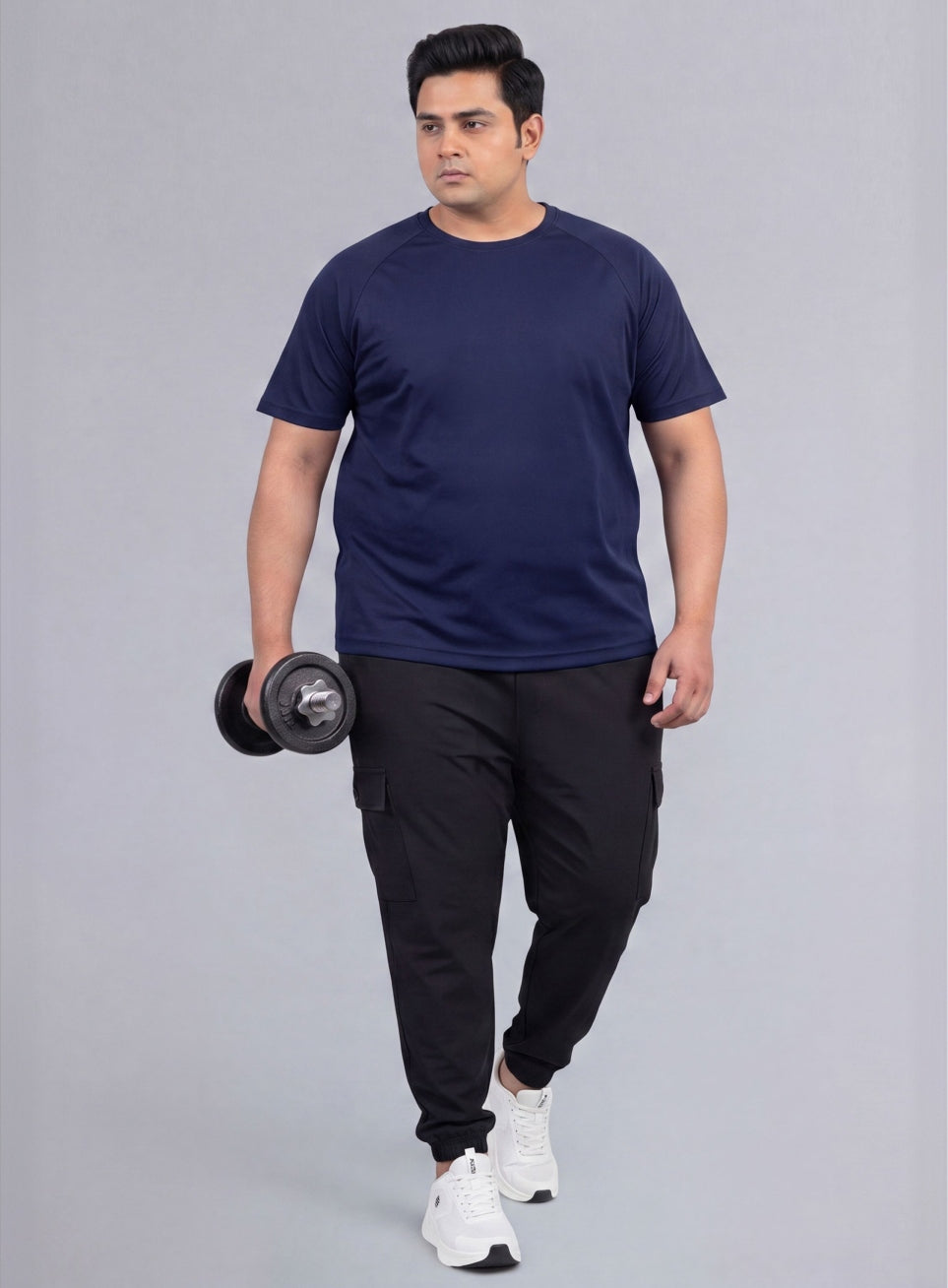 Men's Navy Ultimate Running Plus Size Regular Fit T-shirt
