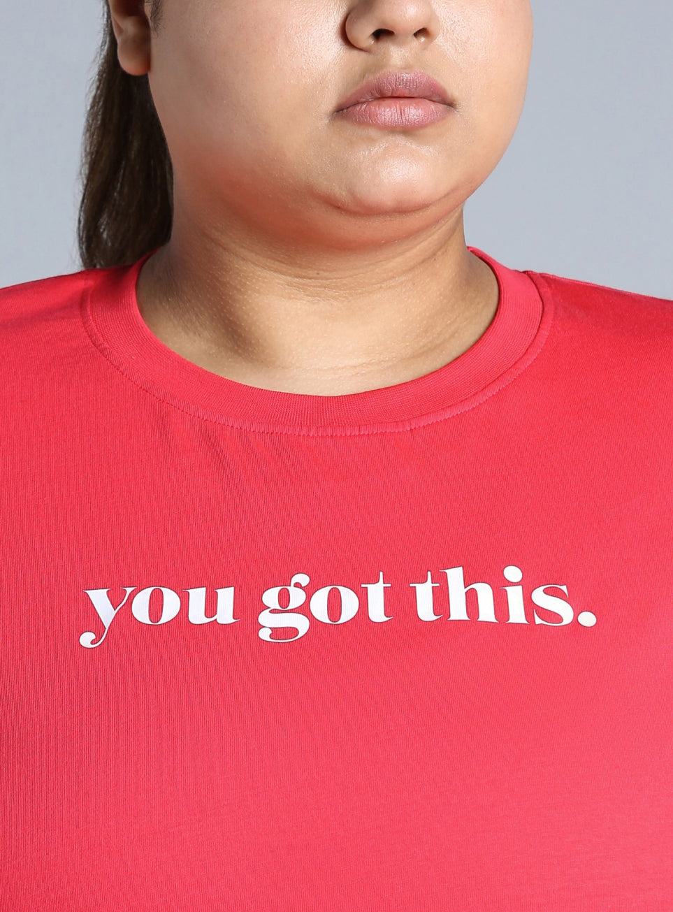 Women's Red You Got This Oversized Fit Plus Size T-shirt