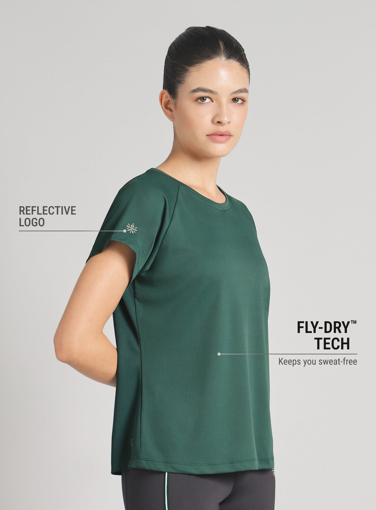 Women's Dark Green After Dark Running T-shirt