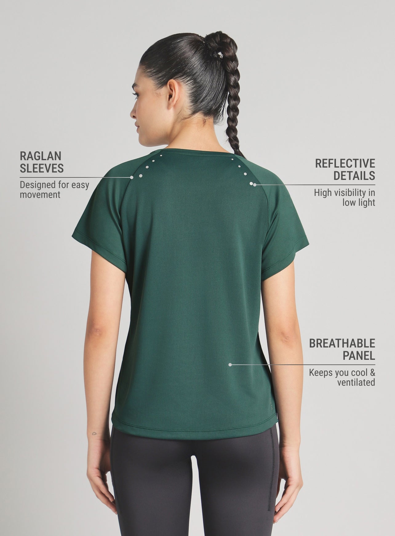 Women's Dark Green After Dark Running T-shirt