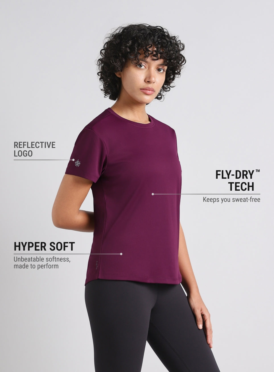 Women's Maroon Midnight Running T-shirt