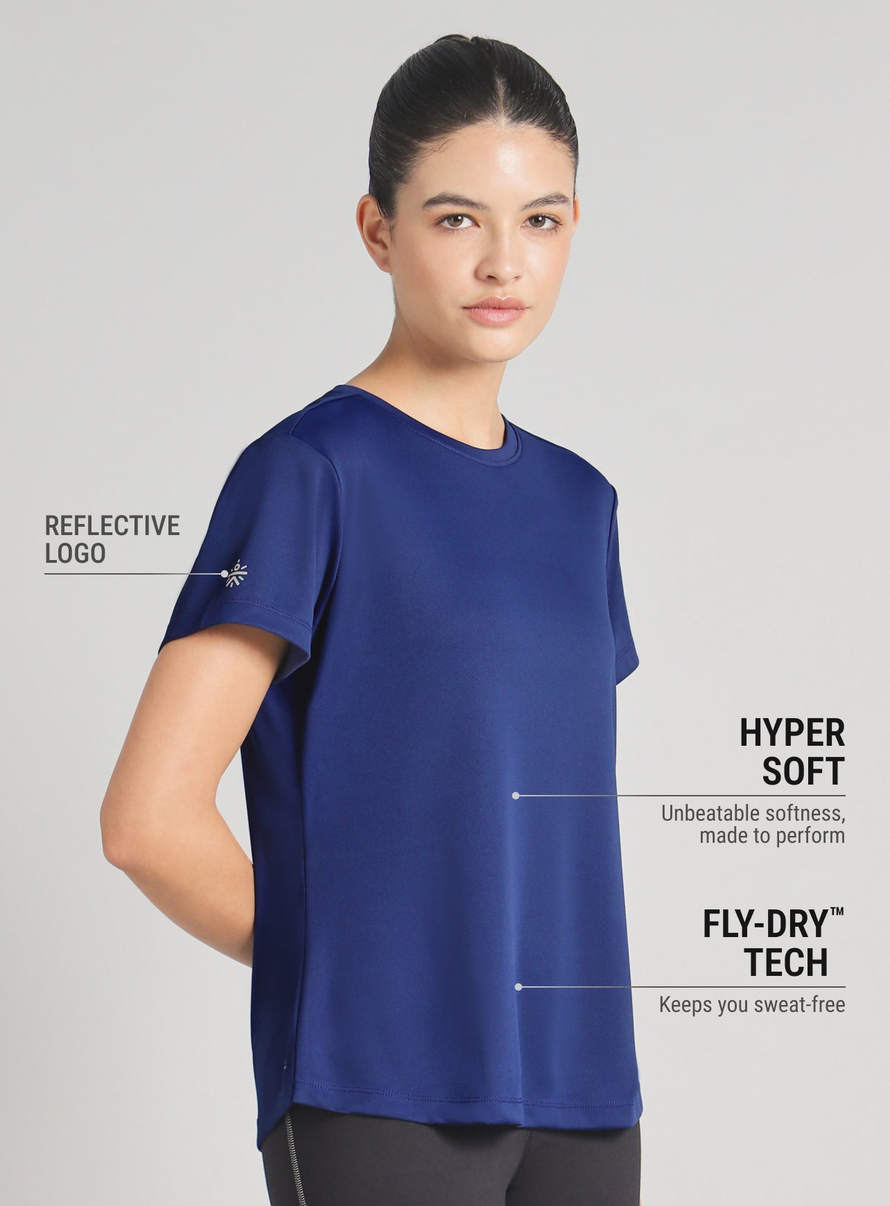 Women's Blue Midnight Running T-shirt
