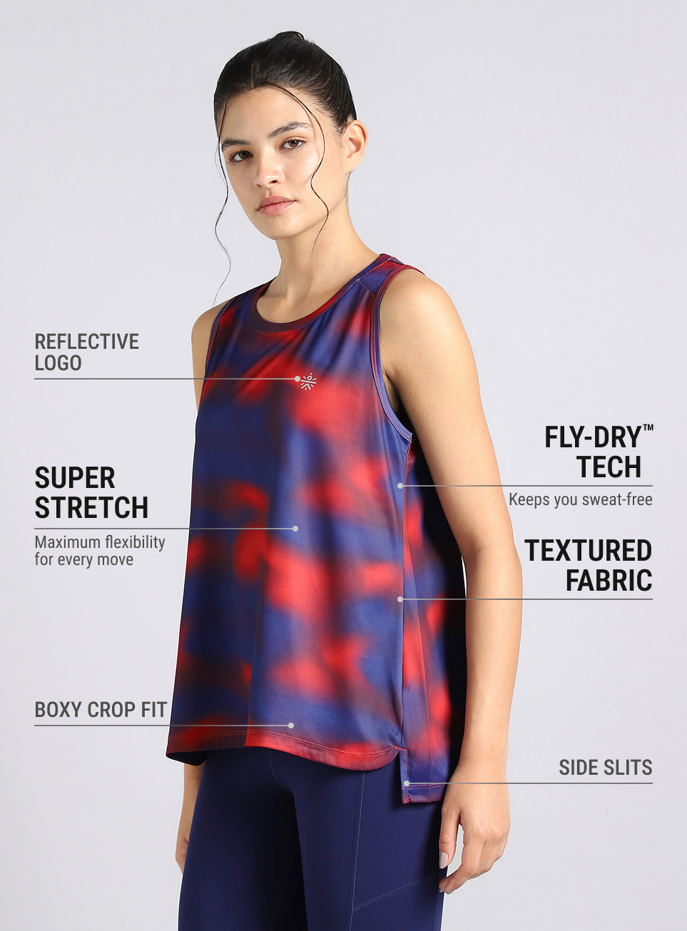 Women's Halo Print NIght Run Boxy Fit Tank