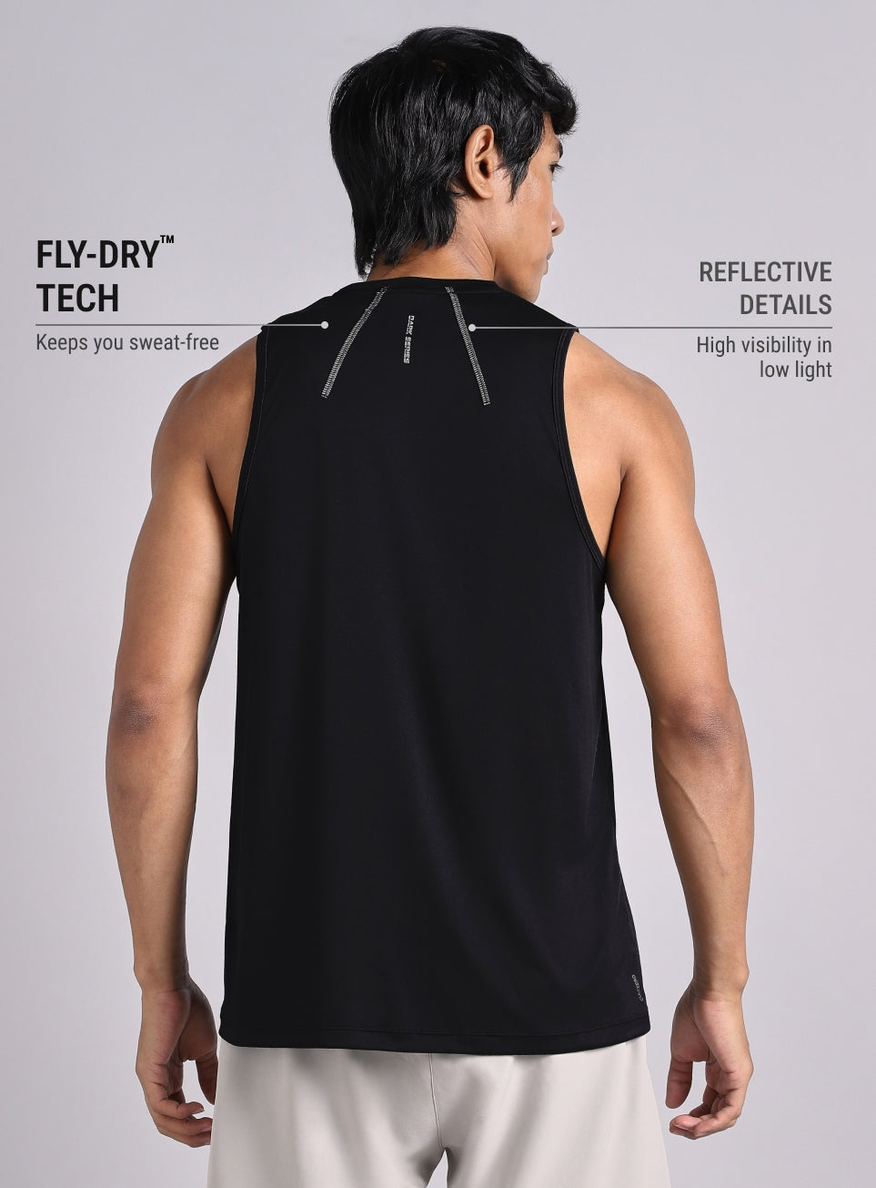 Men's Black Dark Series Running Tank