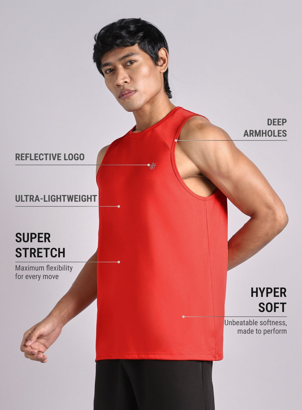 Men's Red Dark Series Running Tank