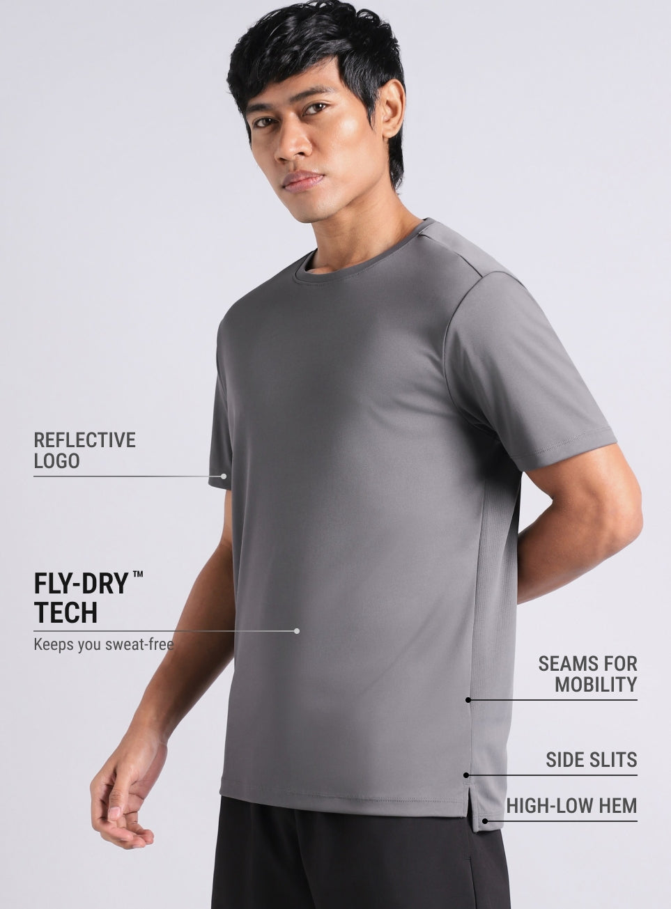 Men's Dark Grey After Dark Running T-shirt