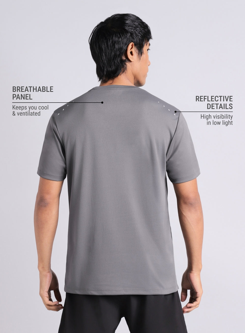 Men's Dark Grey After Dark Running T-shirt