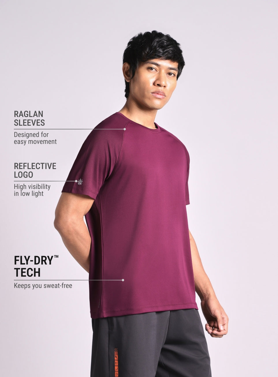 Men's Maroon Night Jogger T-shirt
