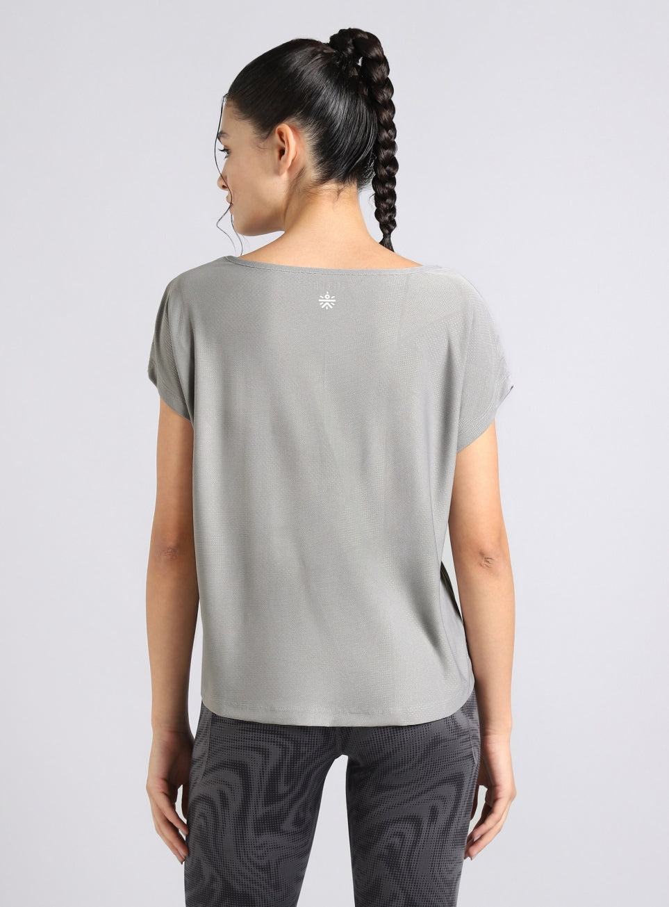 Women's Grey Premium Jacquard Knit Aqua Top