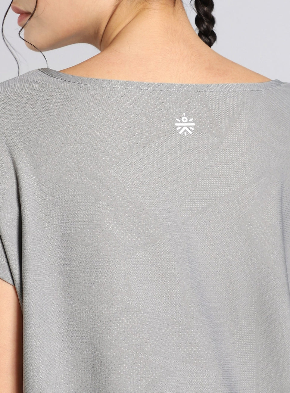 Women's Grey Premium Jacquard Knit Aqua Top
