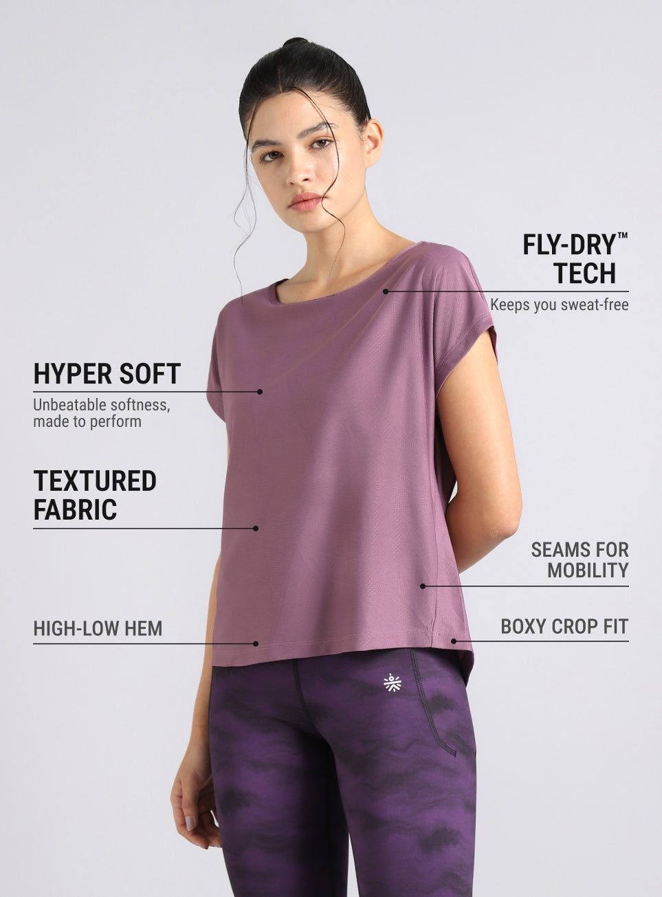 Women's Purple Premium Jacquard Knit Aqua Top