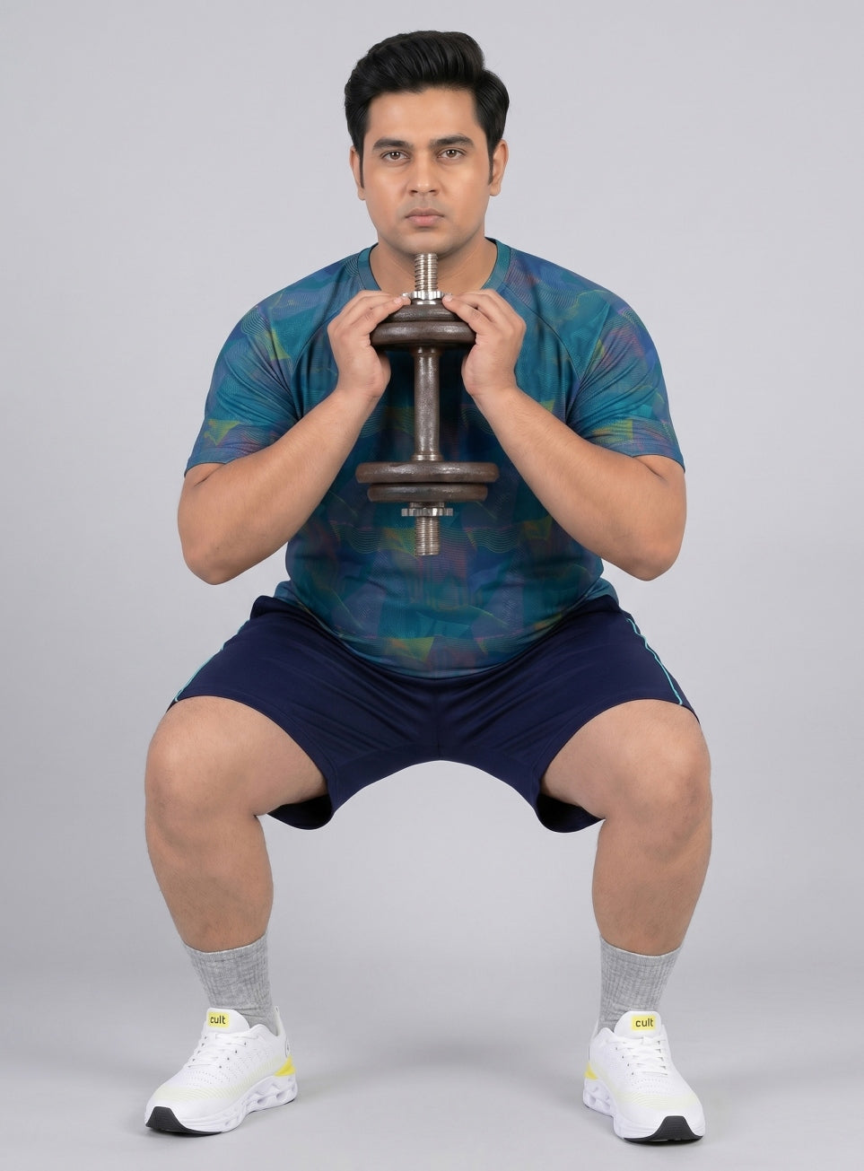 Men's Teal High Energy Line Training Plus Size T-shirt