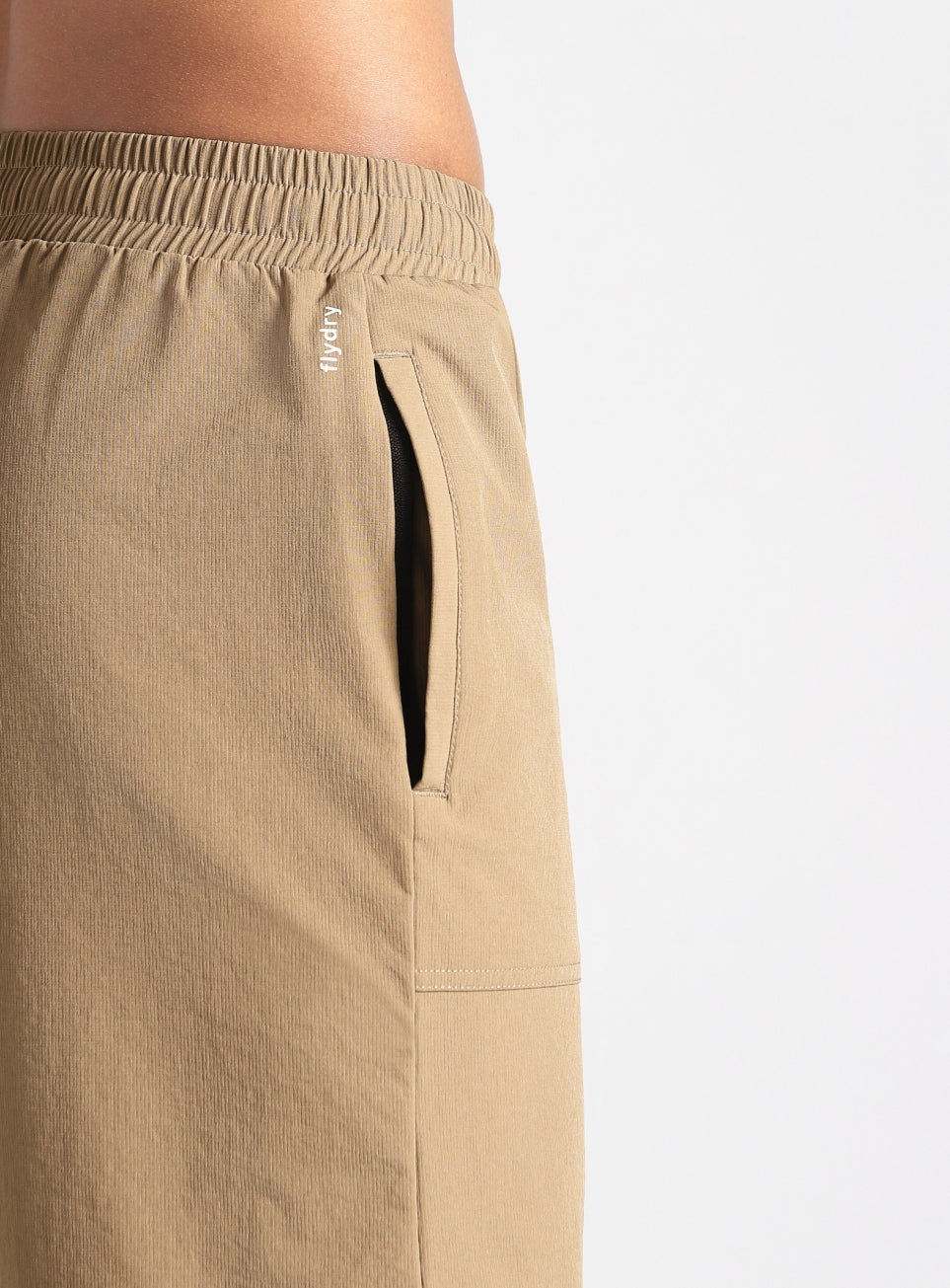 Men's Beige Hyper Flex Performance Nylon Utility Shorts