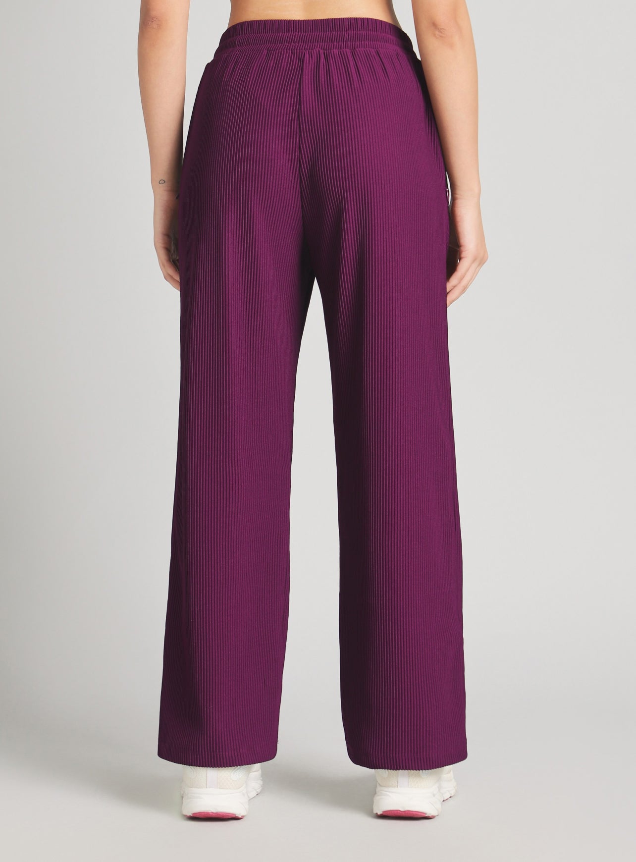 Womne's Burgundy Ribbed Move and Flow Trackpants