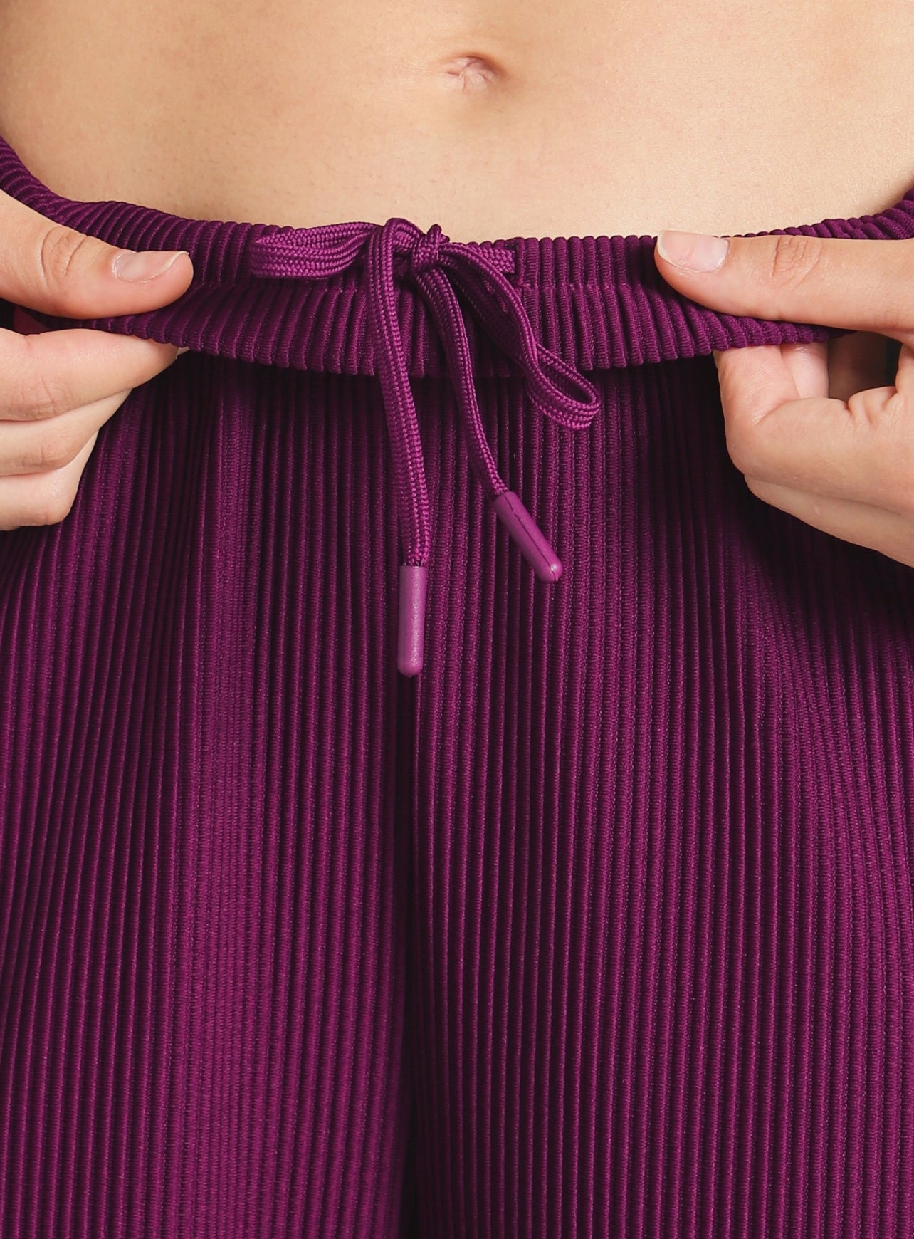Womne's Burgundy Ribbed Move and Flow Trackpants