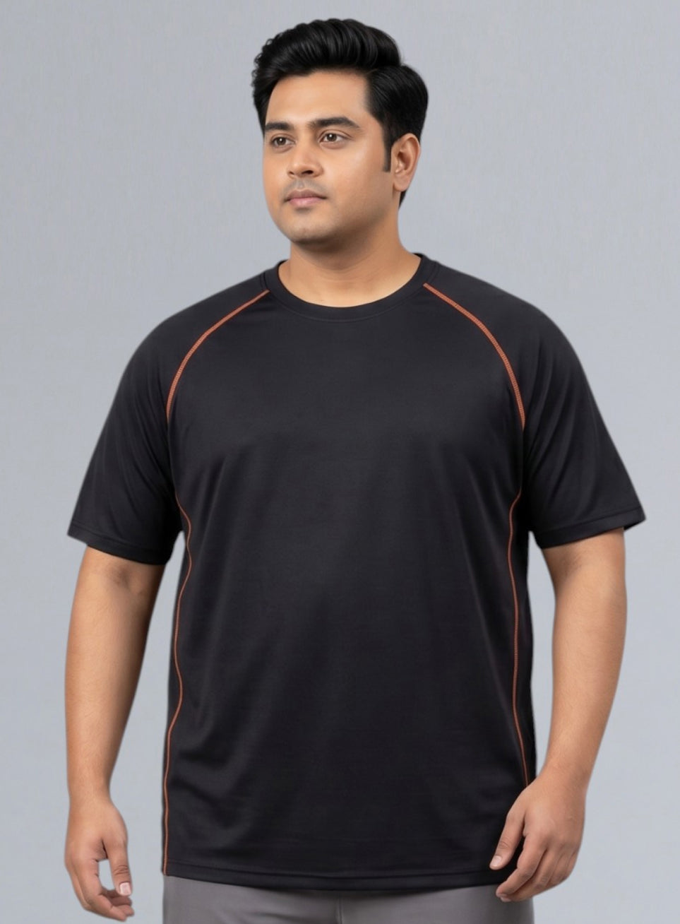 Men's Black Everyday Workout Train Plus Size T-shirt