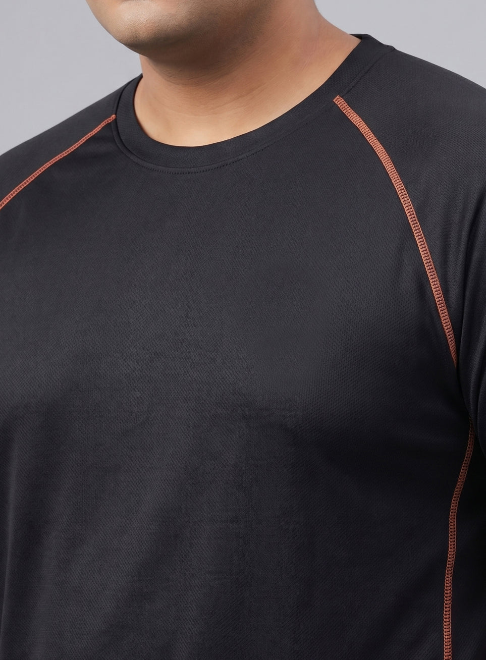 Men's Black Everyday Workout Train Plus Size T-shirt