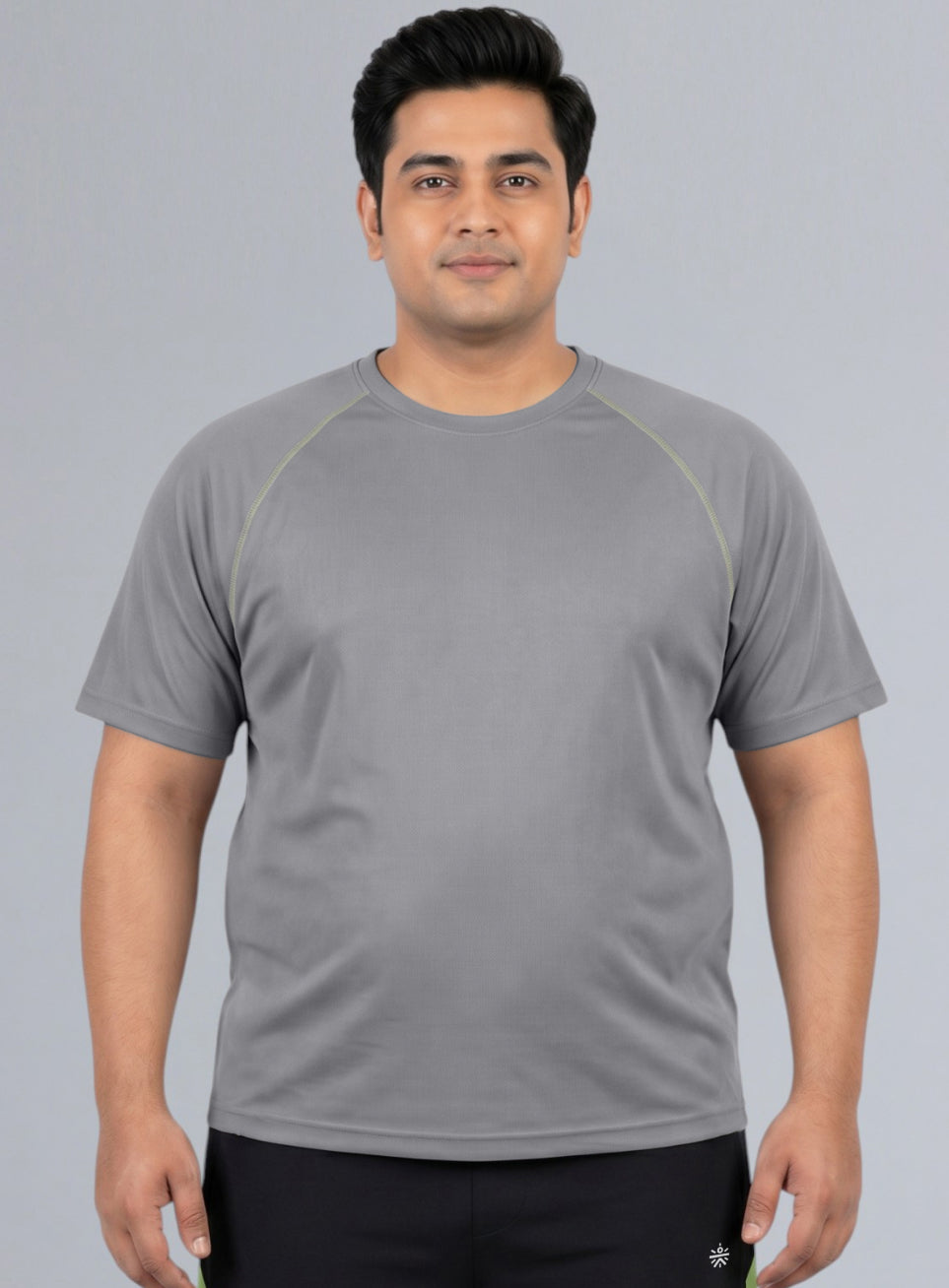 Men's Grey Everyday Workout Train Plus Size T-shirt