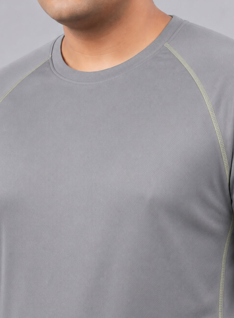 Men's Grey Everyday Workout Train Plus Size T-shirt