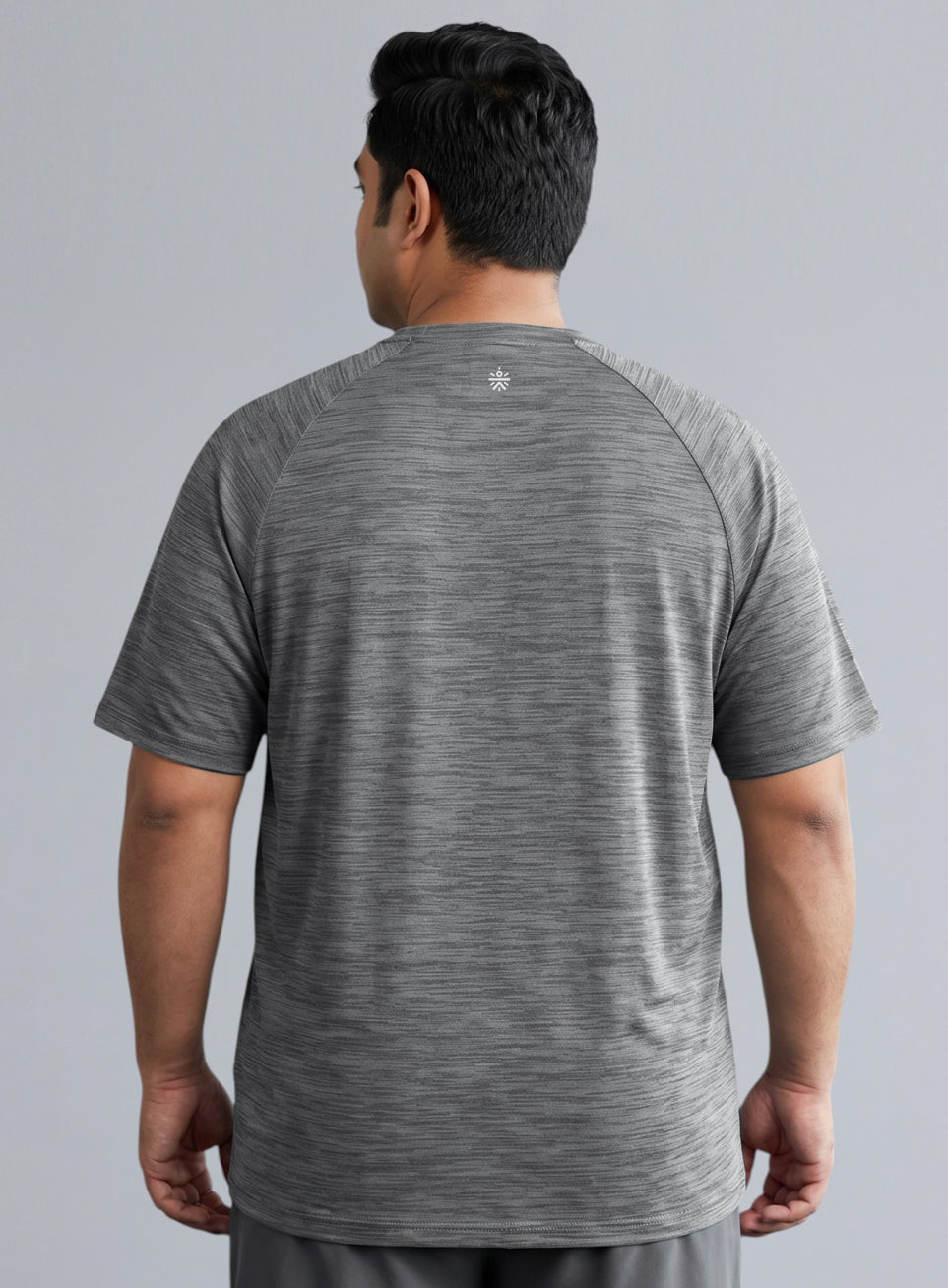 Men's Black Textured Performance Plus Size T-shirt
