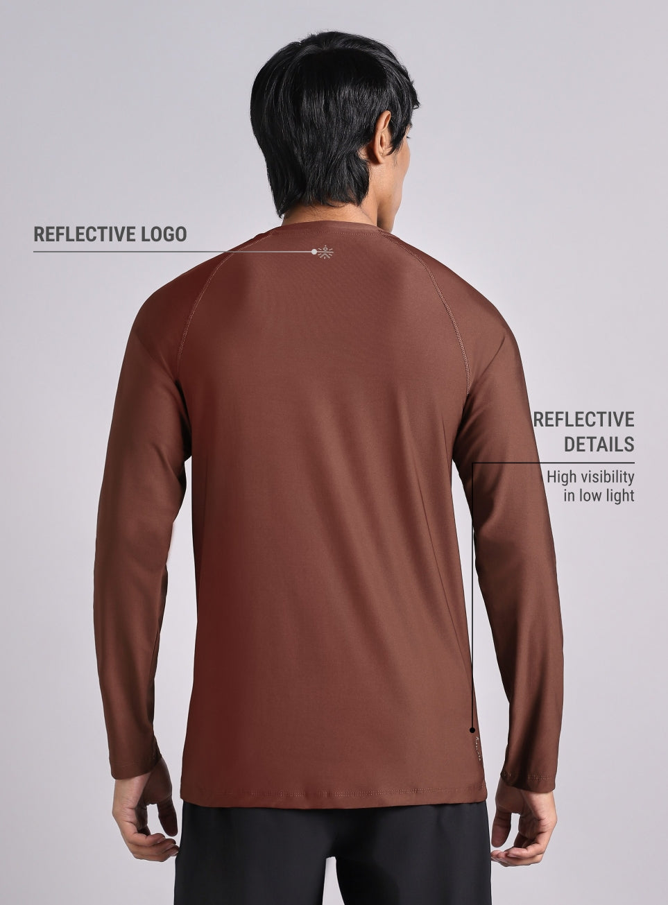 Men's Brown Base Layer Run Full Sleeve T-shirt