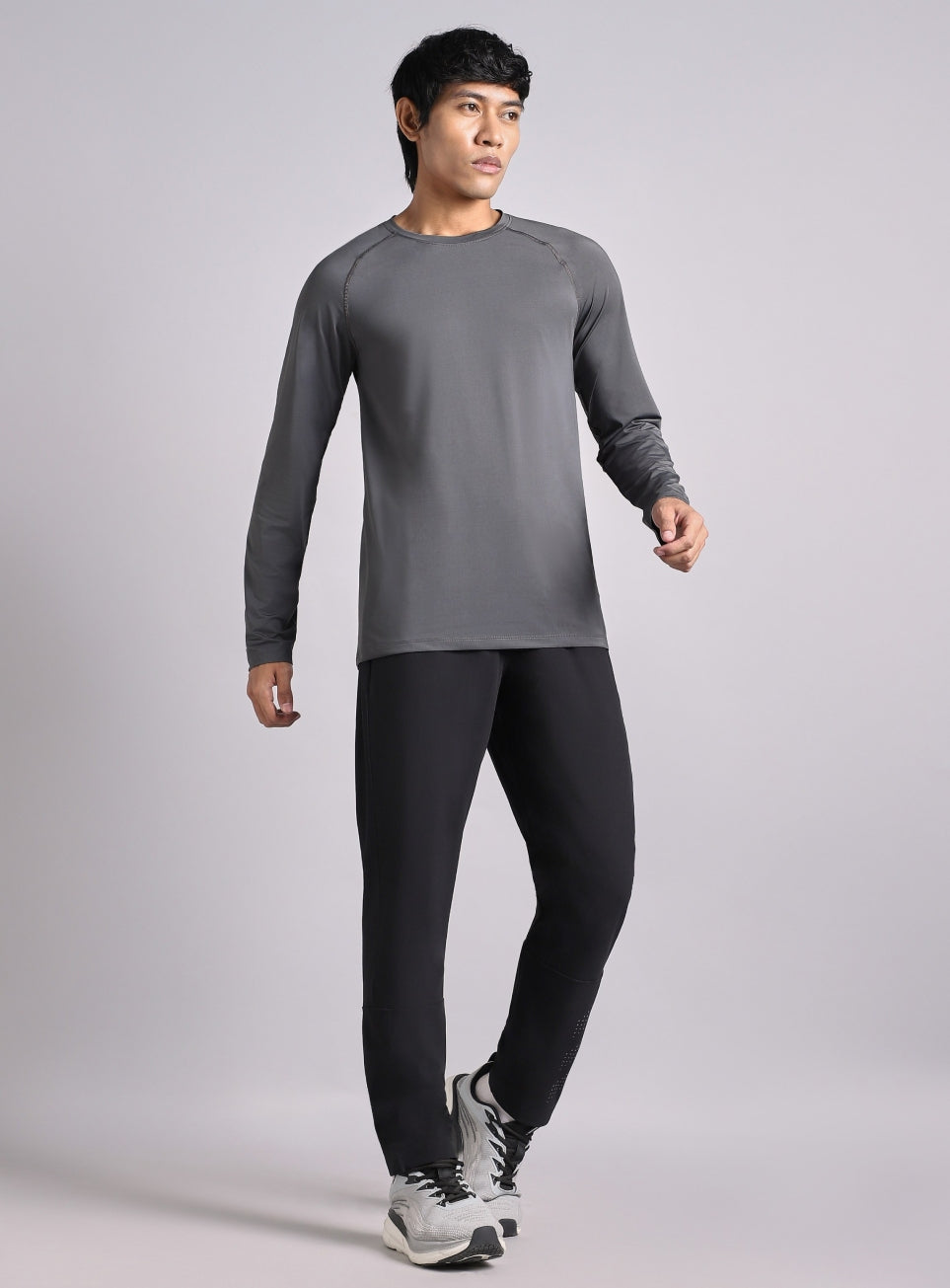Men's Grey Base Layer Run Full Sleeve T-shirt