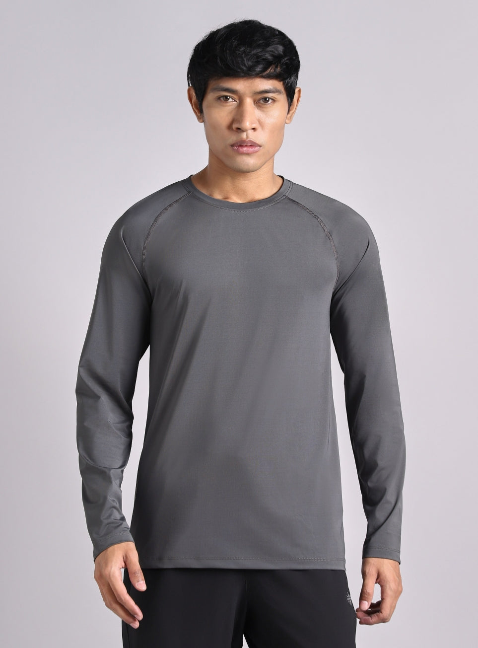 Men's Grey Base Layer Run Full Sleeve T-shirt