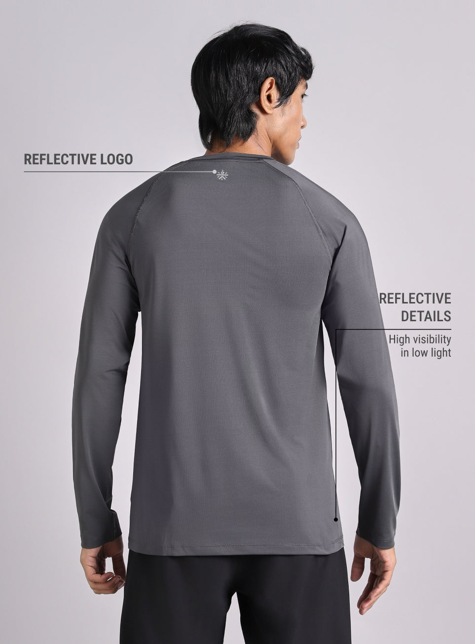 Men's Grey Base Layer Run Full Sleeve T-shirt