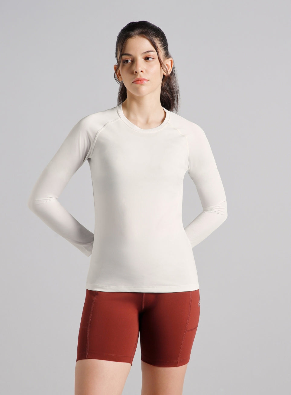Women's Base Layer White Compression Running Top