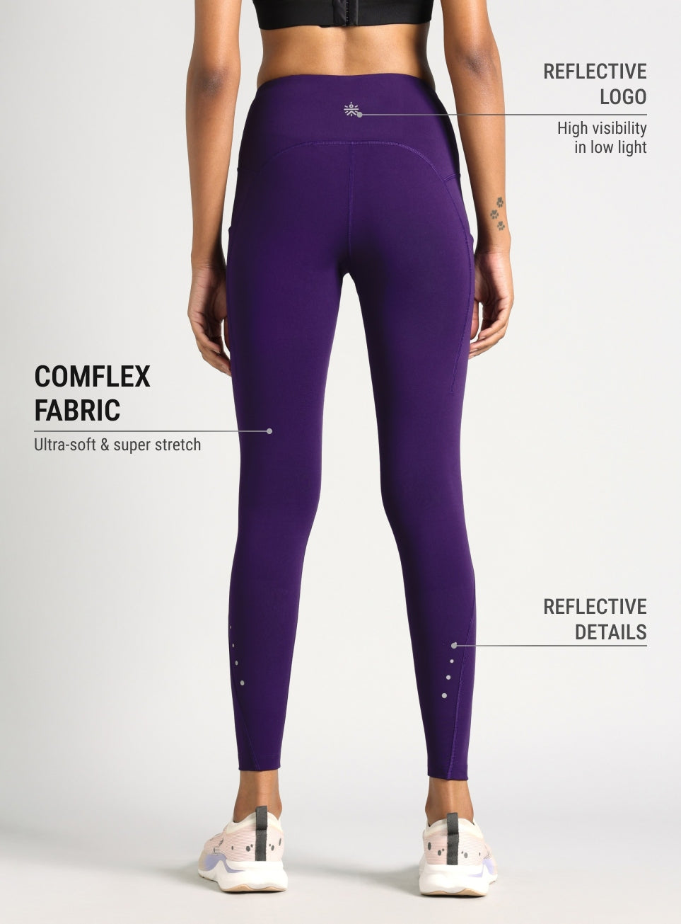 Women's Purple Flow Form Yoga COMFlex Tights