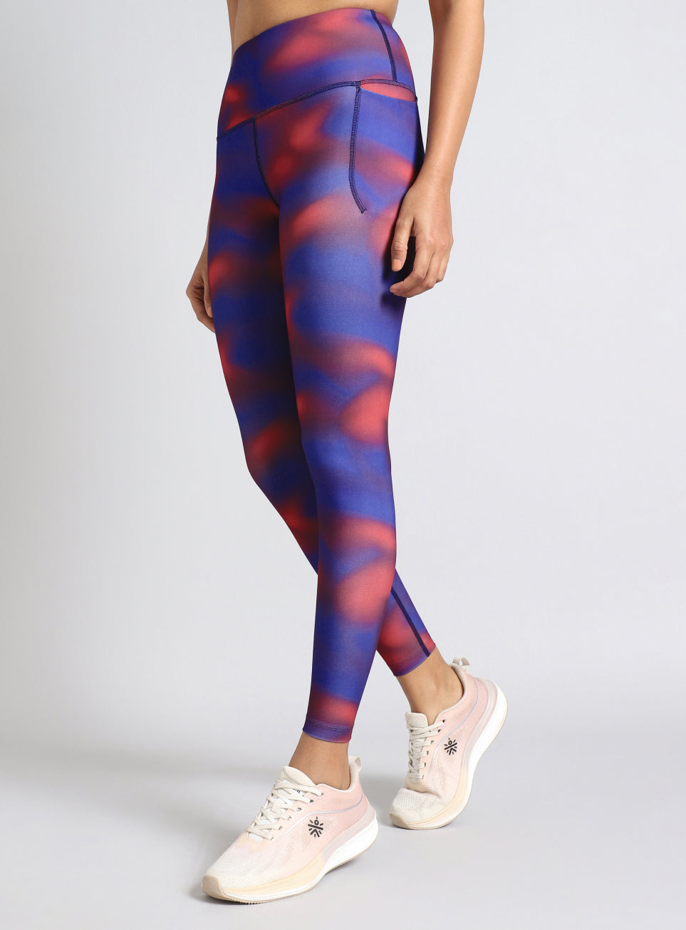 Women's Red Halo Print Running Tights