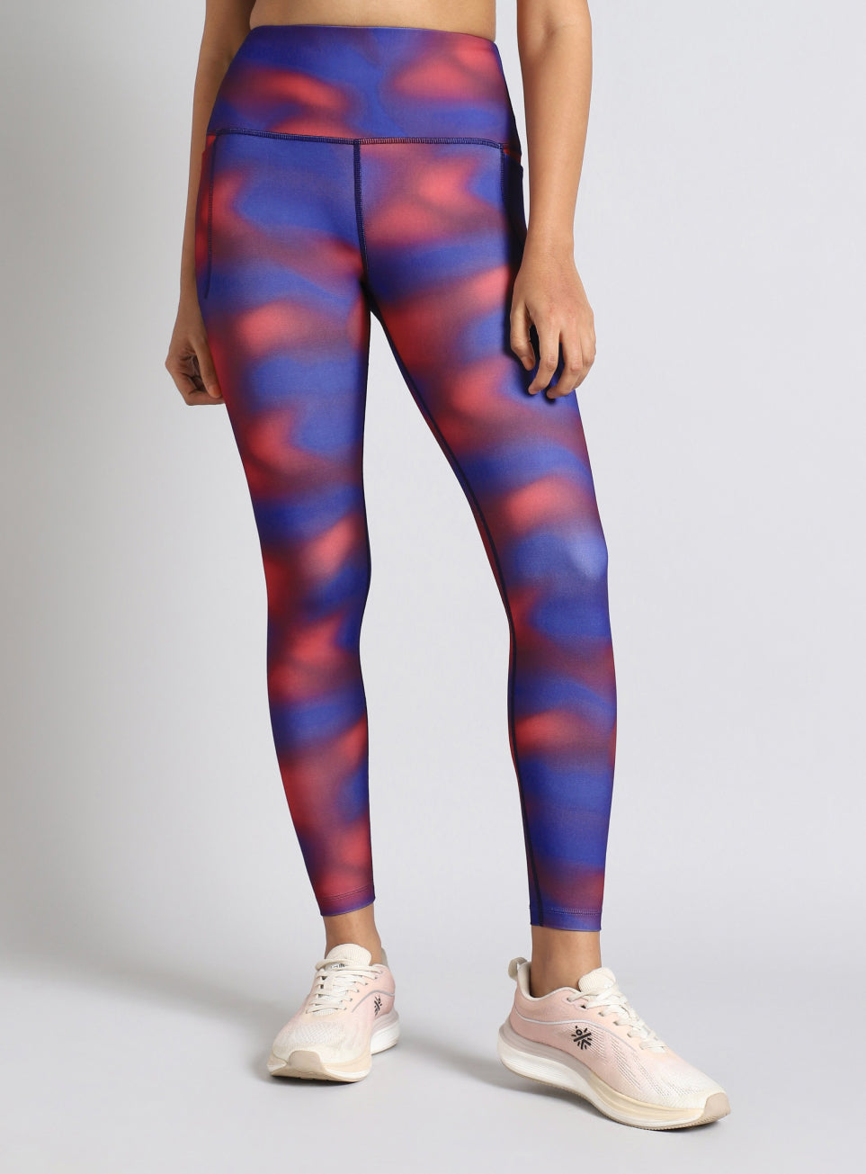 Women's Red Halo Print Running Tights