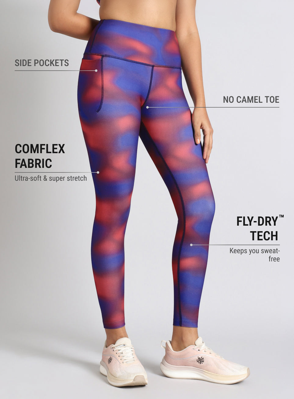 Women's Red Halo Print Running Tights