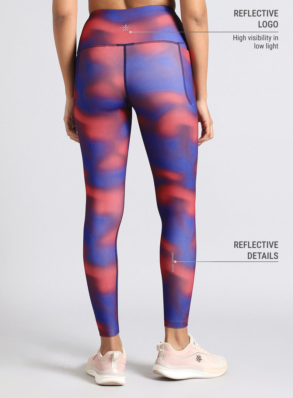 Women's Red Halo Print Running Tights