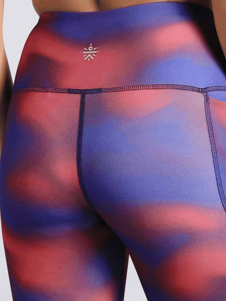 Women's Red Halo Print Running Tights