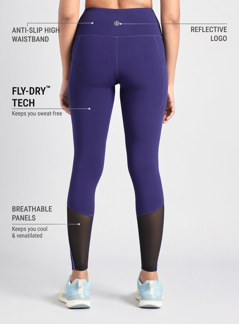 Women's Blue Hyper Vent Running COMFlex Tights
