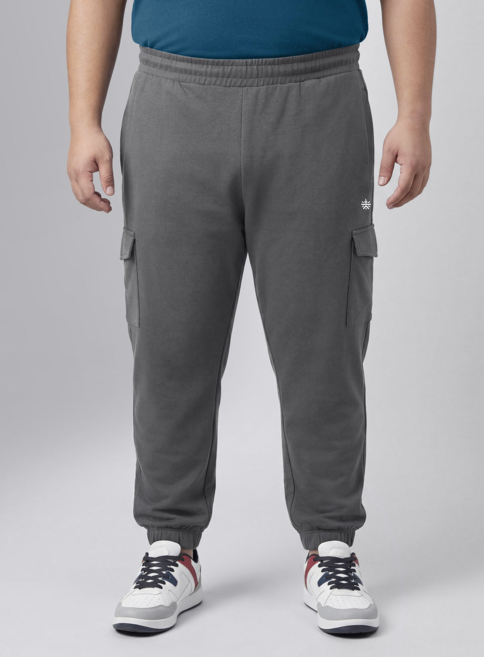 Men's Grey Move all Day Plus Size Cargo Joggers