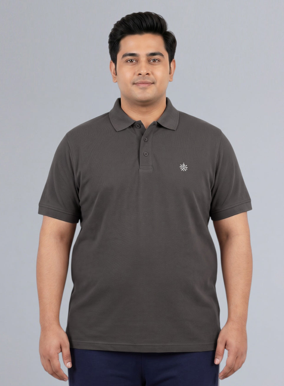 Men's Dark Grey All Day Play Plus Size Polo T-shirt