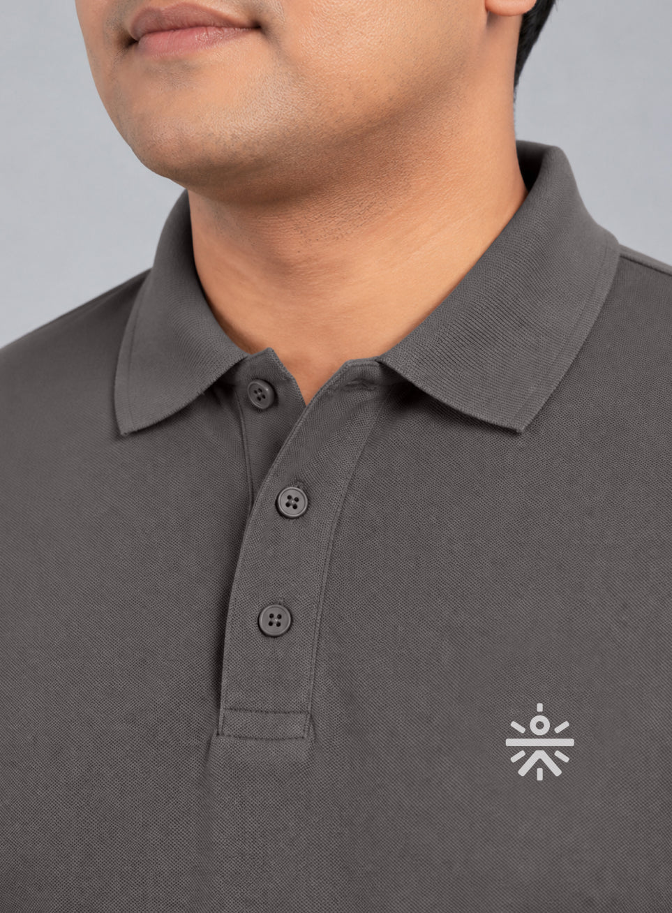 Men's Dark Grey All Day Play Plus Size Polo T-shirt