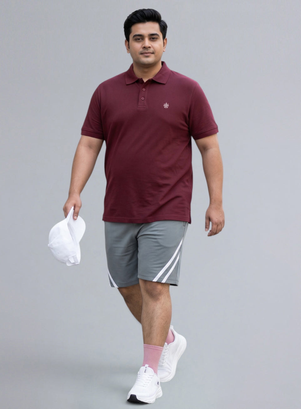 Men's Wine All Day Play Plus Size Polo T-shirt