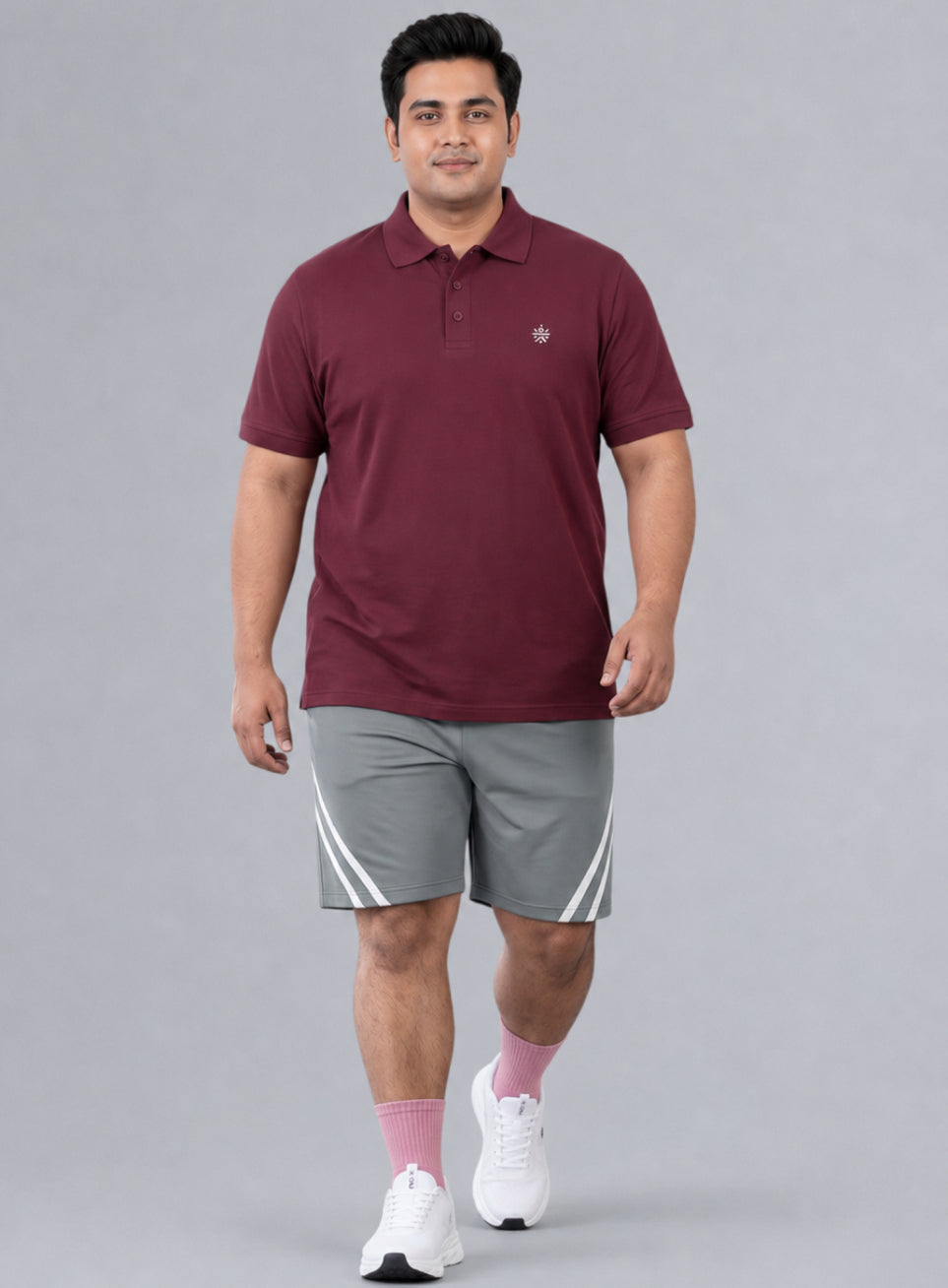 Men's Wine All Day Play Plus Size Polo T-shirt