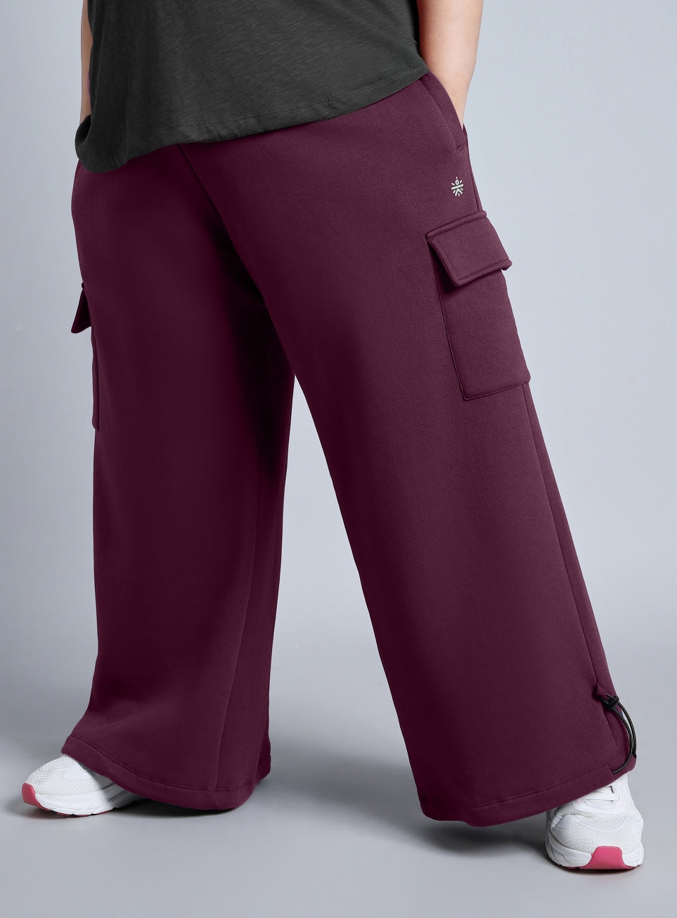Women's Pink Plus Size Utility Joggers