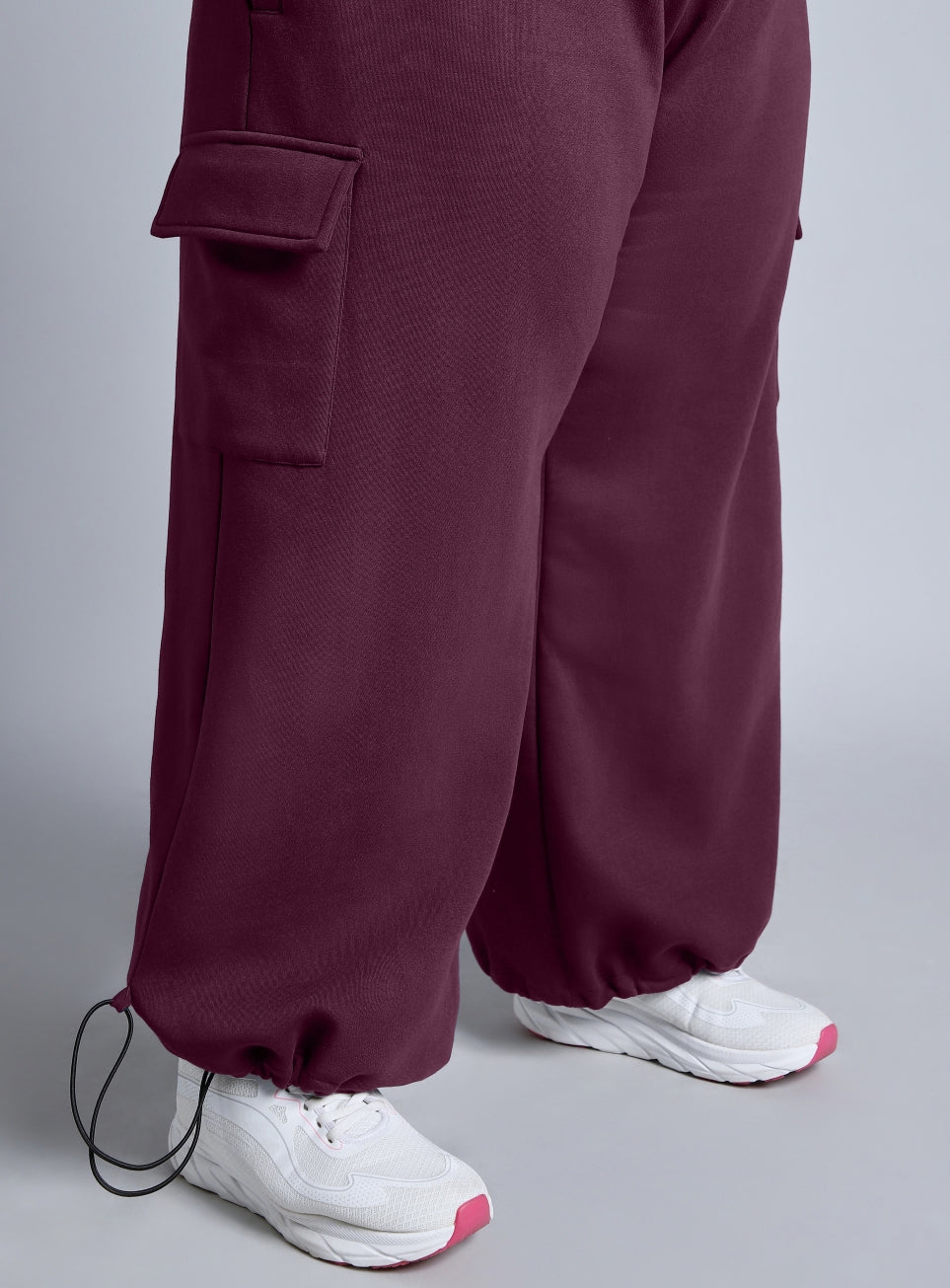 Women's Pink Plus Size Utility Joggers