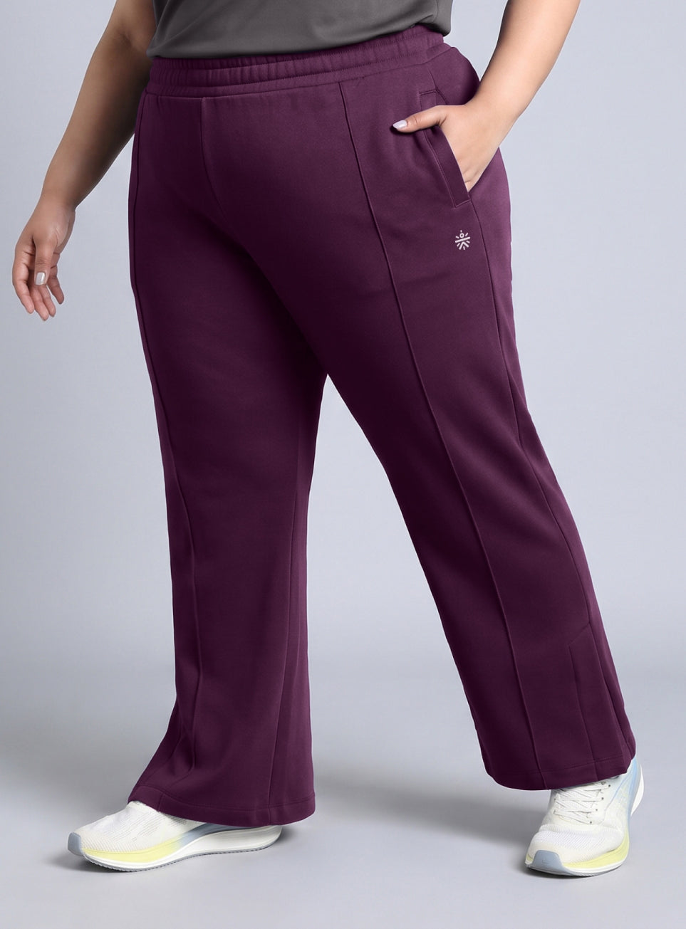Women's Pink Plus Size Everyday Cotton Trackpants